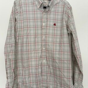 Brooks Brothers Red and Green/Grey Plaid Shirt